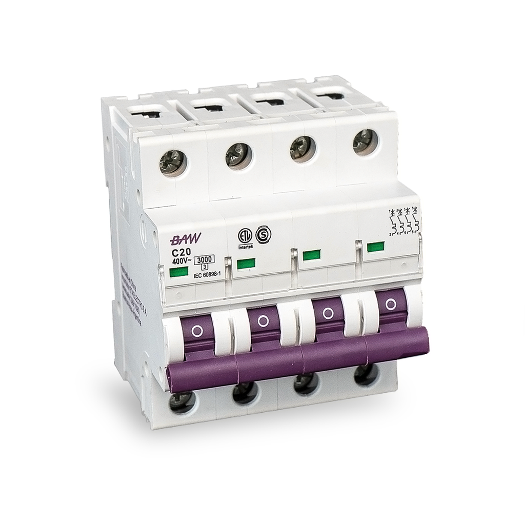 LLAVE TERMOMAGNETICA 4X20 AMP.  - BAW