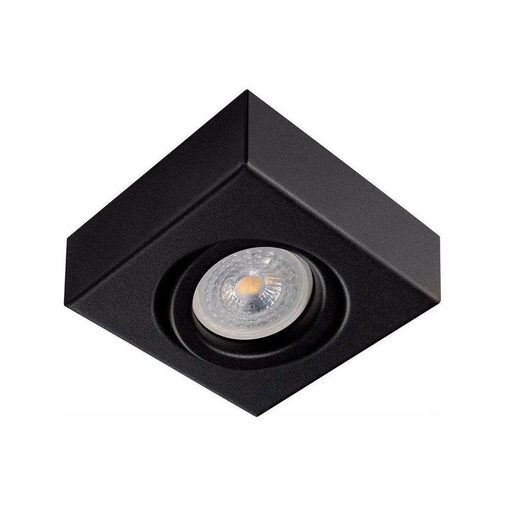 SPOT SEMI EMBUTIDO 1 LUZ CUADRADO P/DICRO MOVIL NEGRO - SAN JUSTO