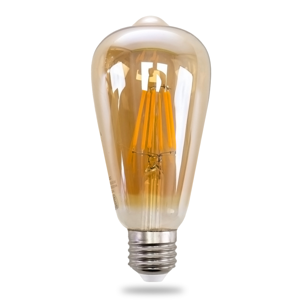 LAMPARA LED FILAMENTO EDISON AMBAR ST64 E27 6W LUZ CALIDA - MCA ILUMINACION