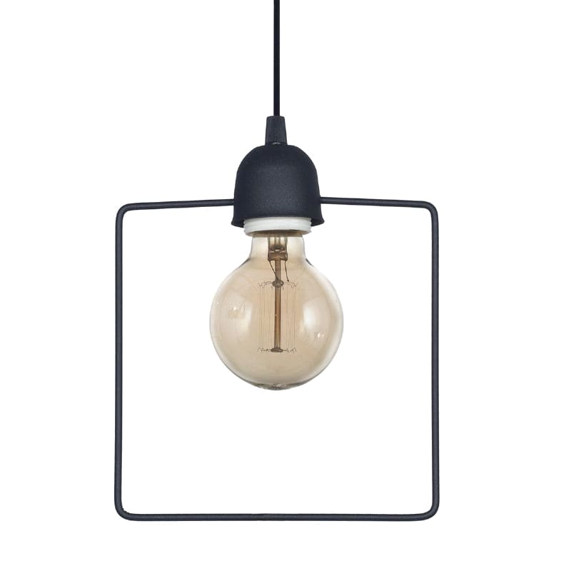 COLGANTE GEO CUADRADO NEGRO TEXTURADO (ANCHO:19 X H:23CM)  - FERROLUX
