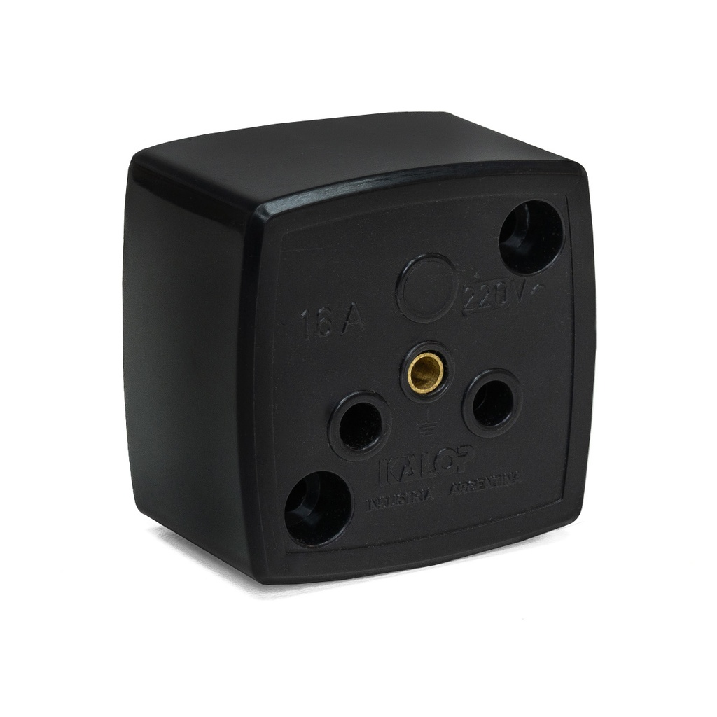 BASE INDUSTRIAL 2X16A + TIERRA COLOR NEGRO - KALOP