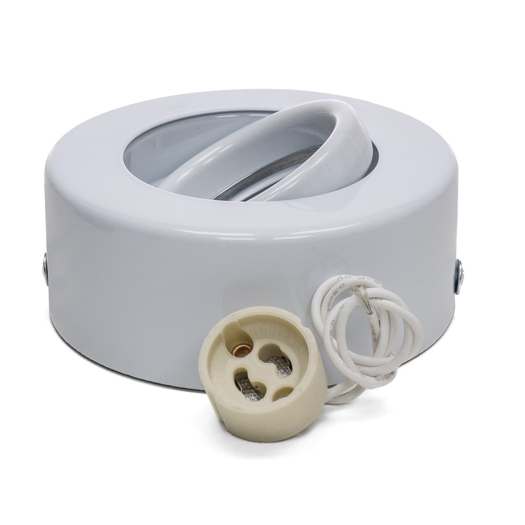 SPOT SEMI EMBUTIDO 1 LUZ REDONDO P/DICRO DIAMETRO 10,5CM X 4CM MOVIL BLANCO MICRO - SAN JUSTO