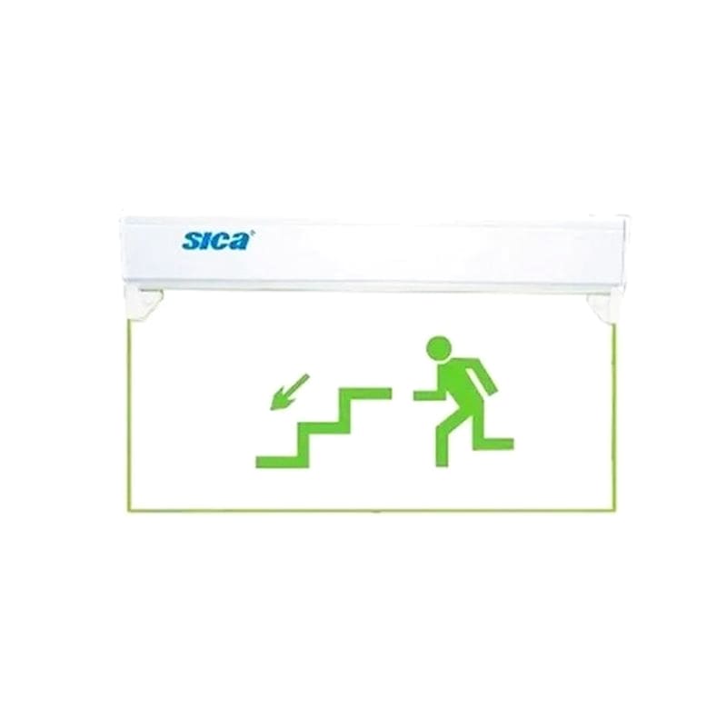 CARTEL DE SALIDA ESCALERA ABAJO LED 5W 3HS AUTONOMIA  - SICA