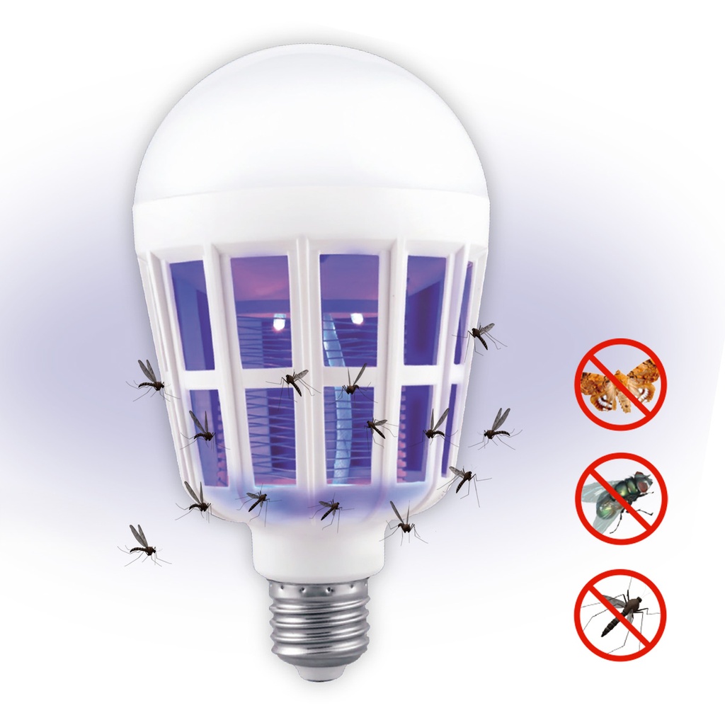 LAMPARA LED MATA INSECTOS 9W PVC LUZ DIA + LED UV-A - TBCIN