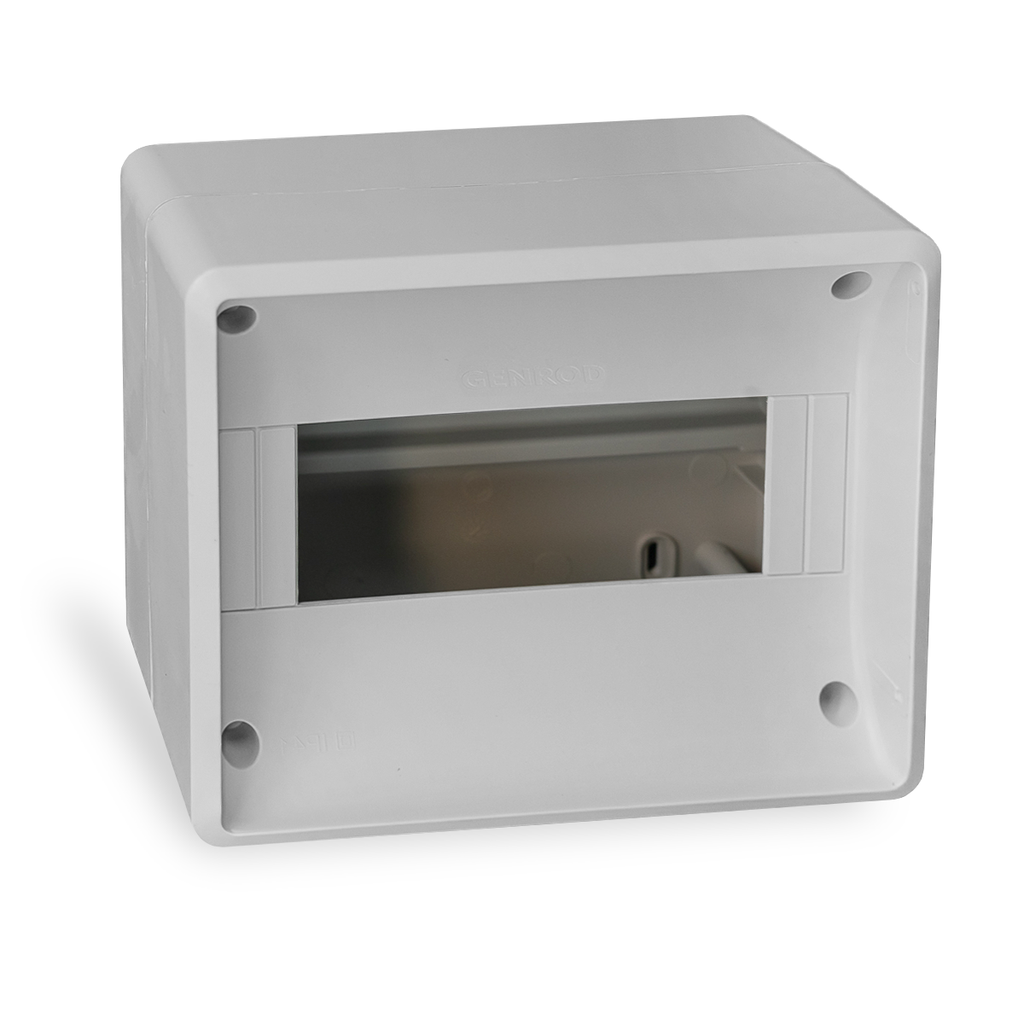 CAJA PARA TERMICA 8 MODULOS DIN SOBREPONER GRIS SIN TAPA - GENROD