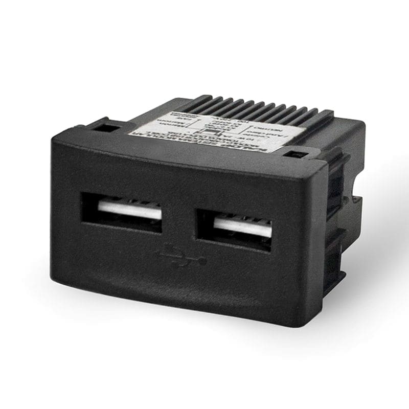 MODULO USB DOBLE C/BASTIDOR NEGRO  - KALOP