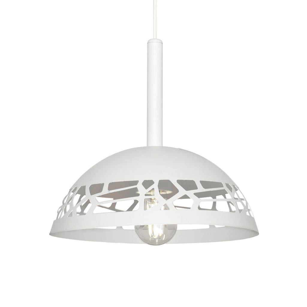COLGANTE CHAPA TREVISO Ø29CM BLANCO TEXTURADO E27 - FERROLUX