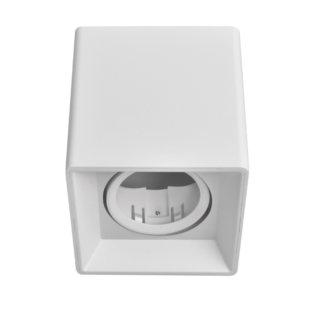 PLAFON CUADRADO PARA 1 DICROICA MOVIL PC BLANCO RANURADO - MACROLED