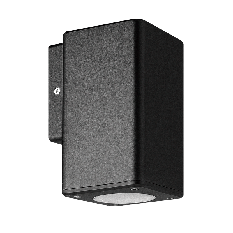 APLIQUE EXTERIOR CUADRADO NEGRO UNIDIRECCIONAL IP54 GU10 9W MAX - MACROLED