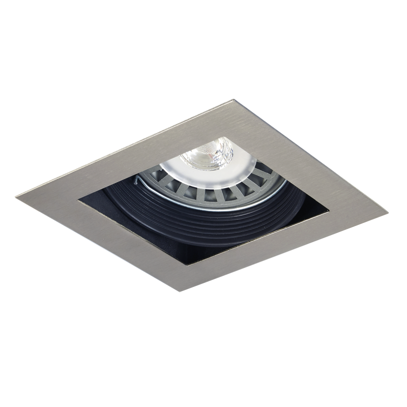 EMBUTIDO CUADRADO P/AR111 1 LUZ ACERO C/ZOC.  - SPOTSLINE