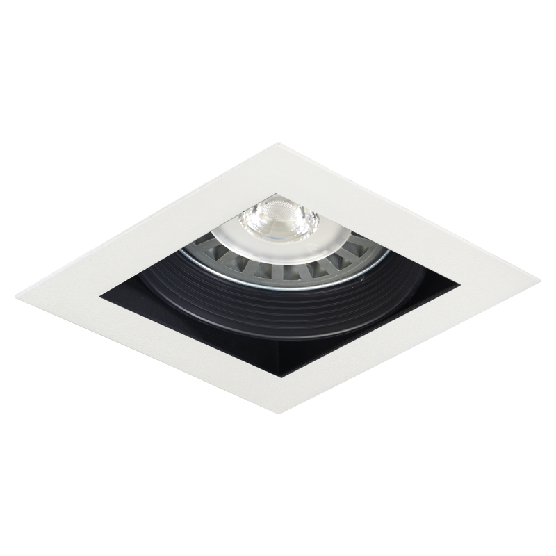 EMBUTIDO CUADRADO P/AR111 1 LUZ BLANCO TEXTURADO C/ZOC.  - SPOTSLINE