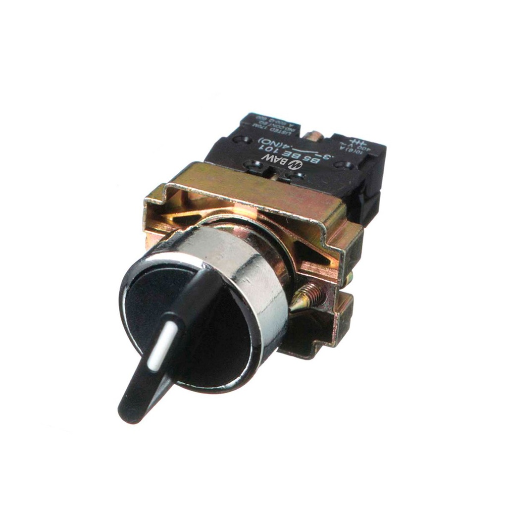 SELECTORA PARA PANEL Ø29/22 MANETA CORTA 1-0 MANUAL (NA) CON ARO METALICO - BAW