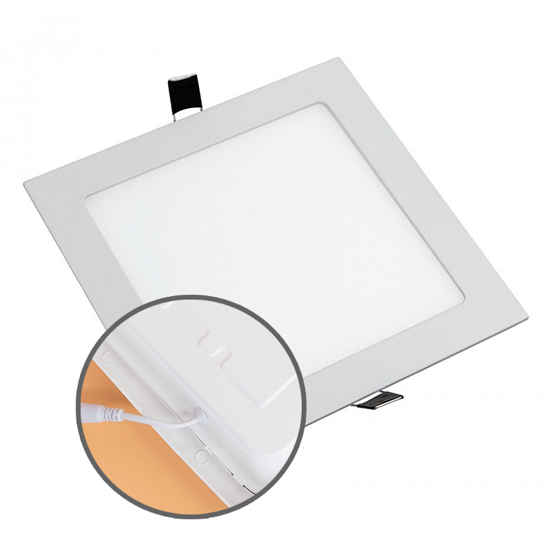 PANEL LED EMBUTIR BACKLIGHT 18W CUADRADO LUZ DIA MARCO BLANCO - CANDELA