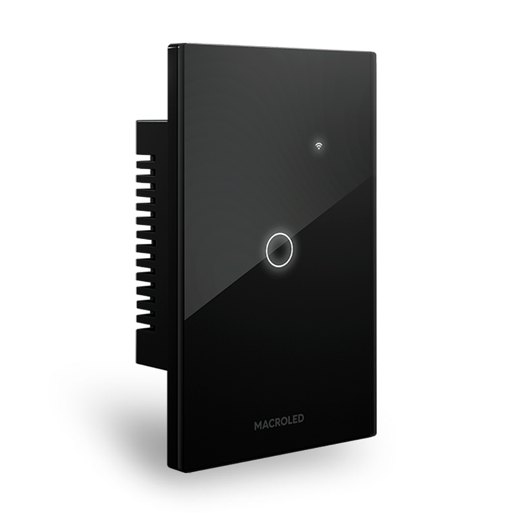 LLAVE DE LUZ SMART 1 PUNTO NEGRO ROMA - MACROLED