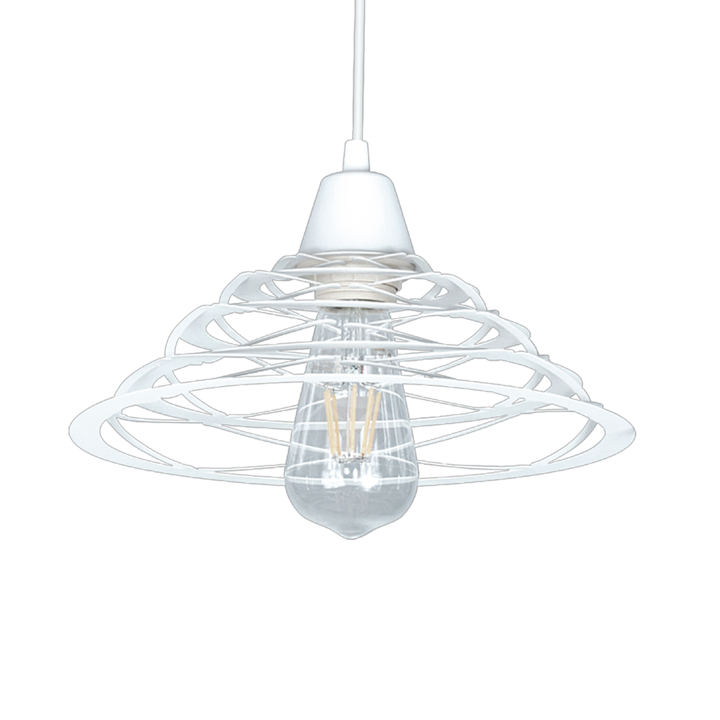 COLGANTE CHAPA YORK Ø 27CM E27 BLANCO TEXTURADO - FERROLUX