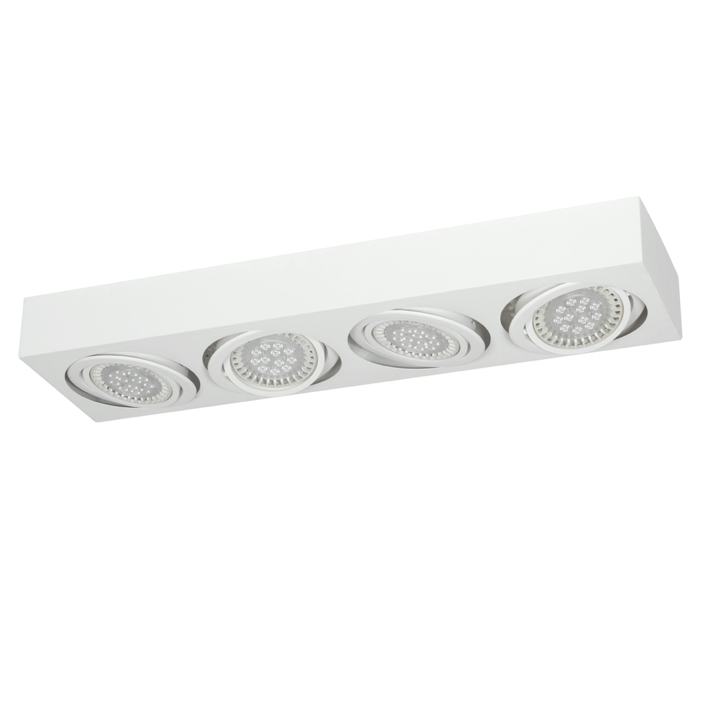 PLAFON RIMINI 4 X GZ-10 AR111 19,4X72,3CM ALTO 81MM BLANCO TEXTURADO - FERROLUX