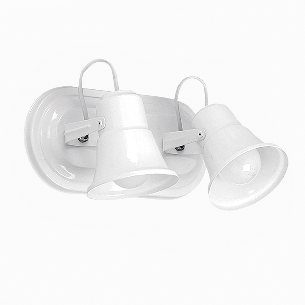 SPOT PARED 2 LUCES OVALADO CON CAPUCHON DE CHAPA CURVO BLANCO - FERROLUX