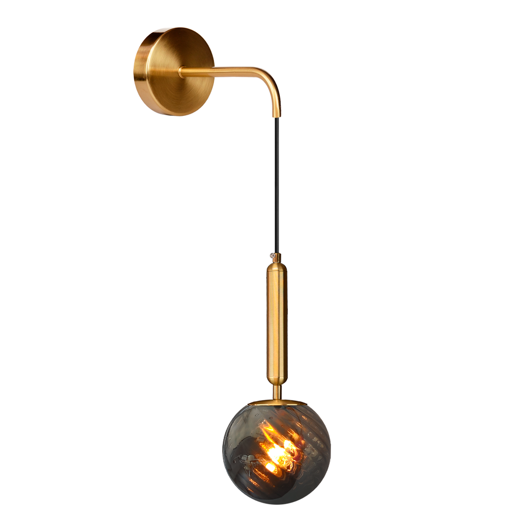 APLIQUE DE PARED CRISTAL LED E27 DIAM 15CM BERTA HUMO - 180 ILUMINACION