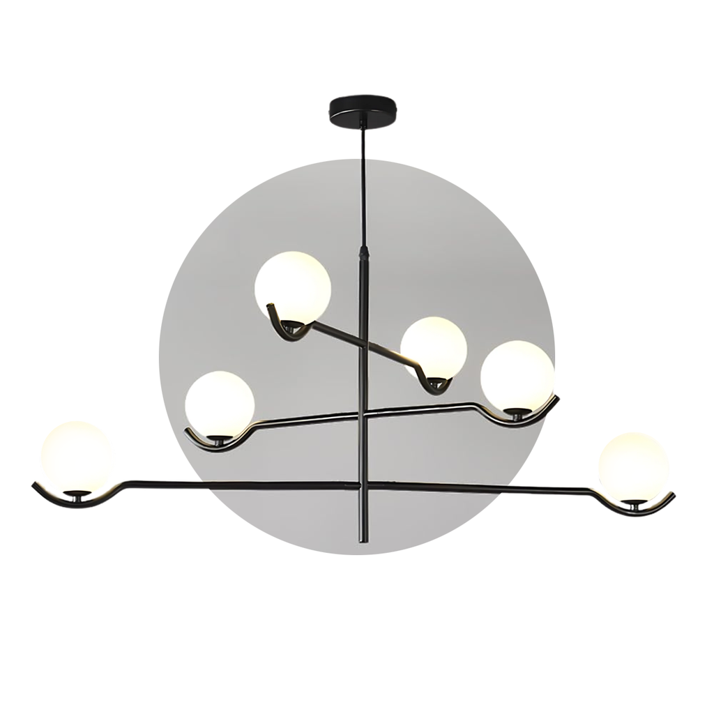 COLGANTE 6 LUCES G9 CON BRAZOS BIDIRECCIONALES SONG NEGRO - 180 ILUMINACION