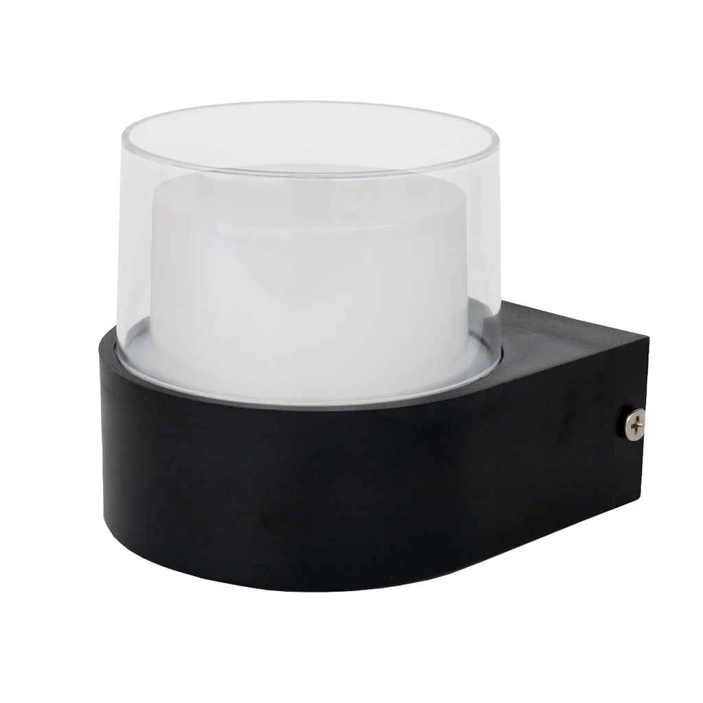APLQUE UNIDIRECCIONAL REDONDO 5W LUZ CALIDA NEGRO - NOVA
