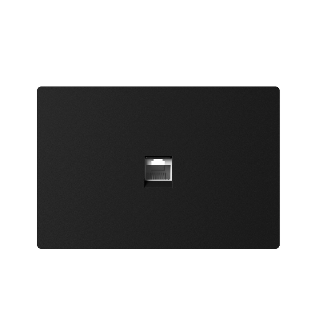 LLAVE DE LUZ ARMADA RED RJ45 NEGRO MILAN BASTIDOR METALICO - MACROLED