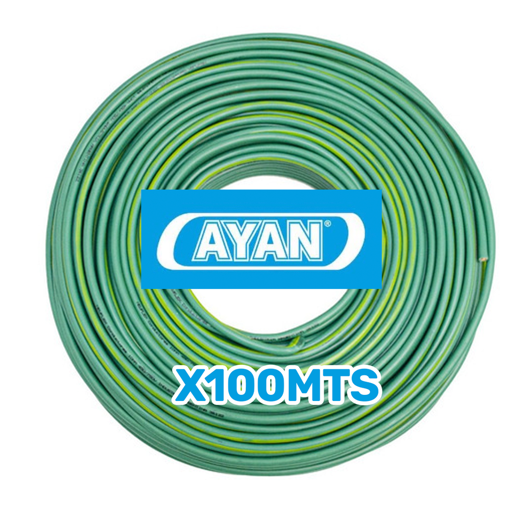 CABLE UNIPOLAR 2.5MM VERDE AMARILLO (X 100MTS) - AYAN CABLES