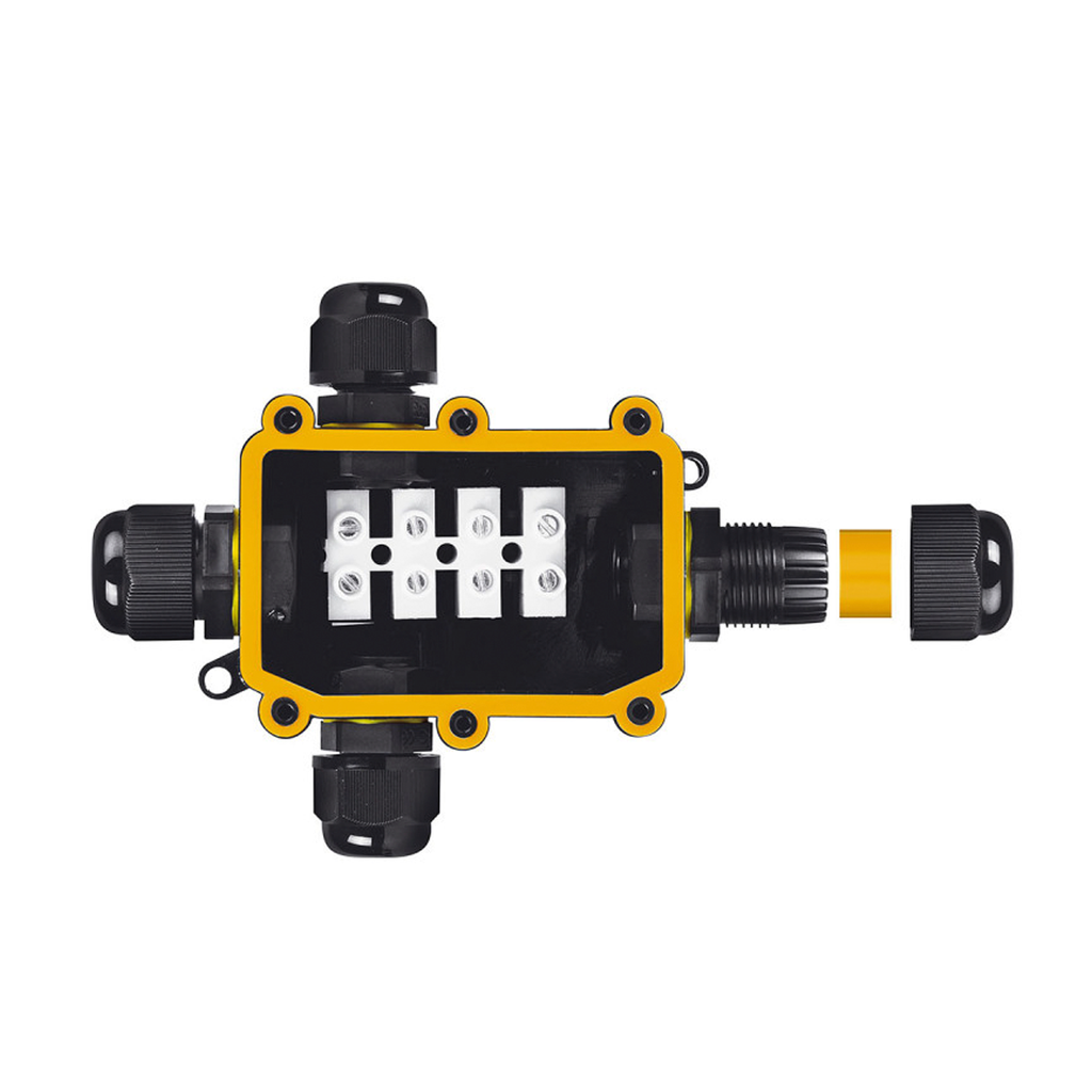 CAJA EMPALME ESTANCO IP65 3 PINES CON PROTECCION UV 1 ENTRADA 2 SALIDAS - INTECK