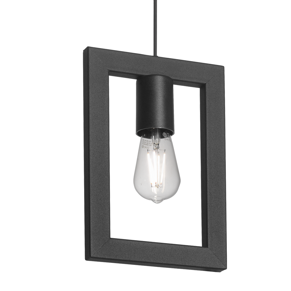 COLGANTE CARTAGENA 1 LUZ E27 26,5X46,5CM NEGRO - FERROLUX