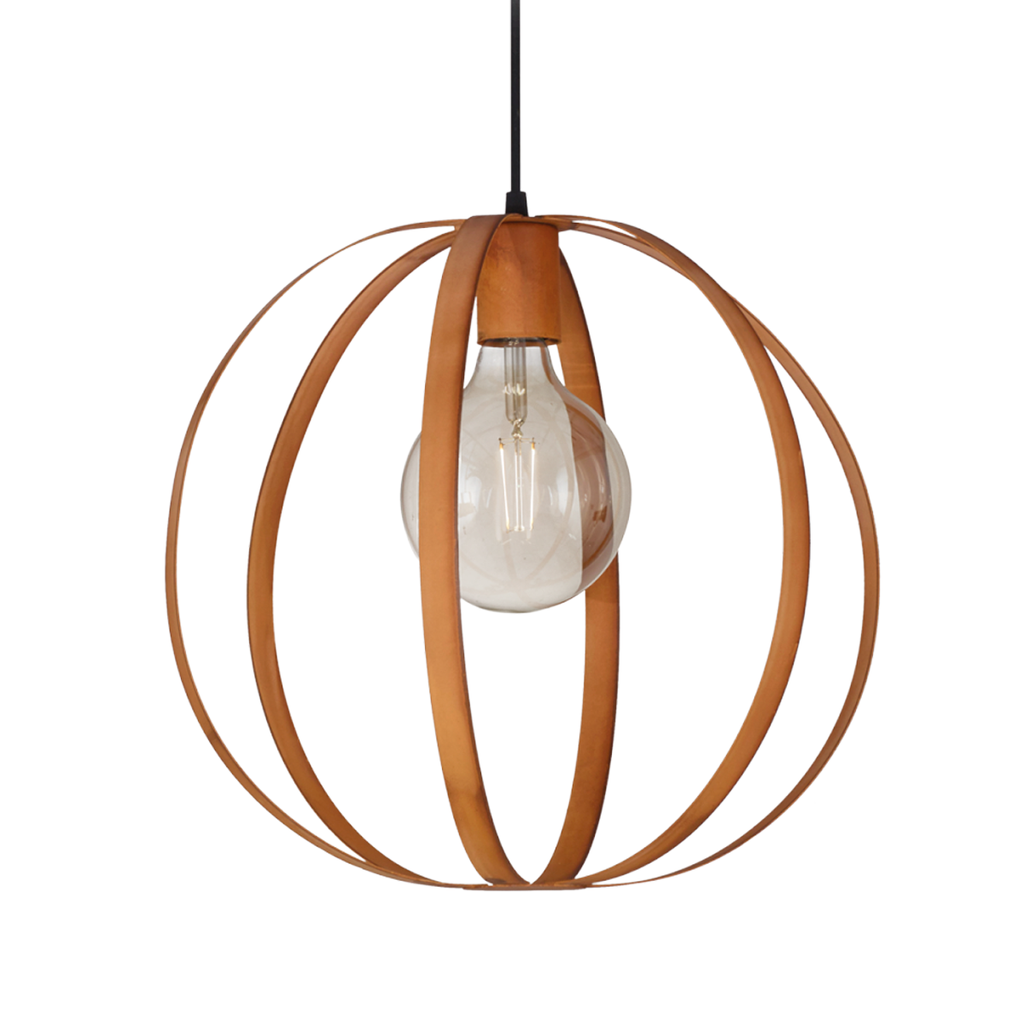 COLGANTE CIRCULAR DE FLEJES ESQUEL 1 LUZ E27 40X34CM OXIDO - SAN JUSTO