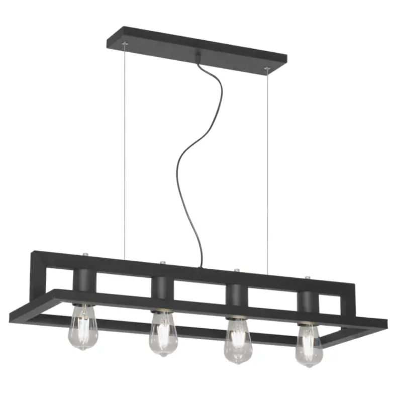 COLGANTE CARTAGENA 4 LUCES E27 78,2X30,3X13CM NEGRO - FERROLUX