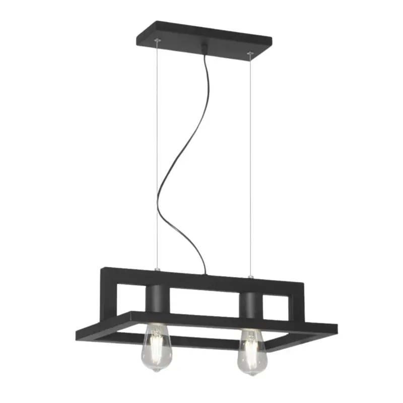 COLGANTE CARTAGENA 2 LUCES E27 45,2X30,3X13CM NEGRO - FERROLUX