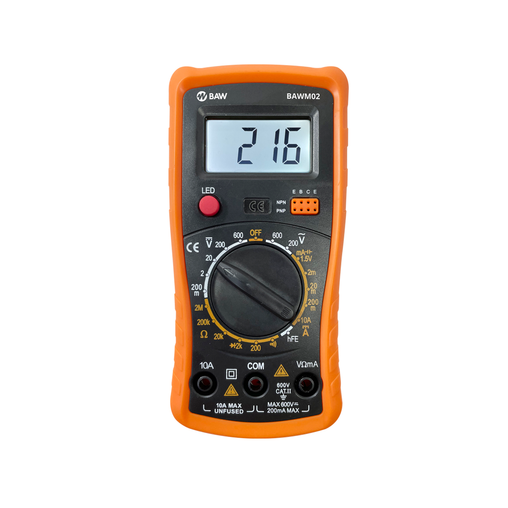 MULTIMETRO TESTER DIGITAL MEDIDOR DISPLAY LED 10A 600V - BAW