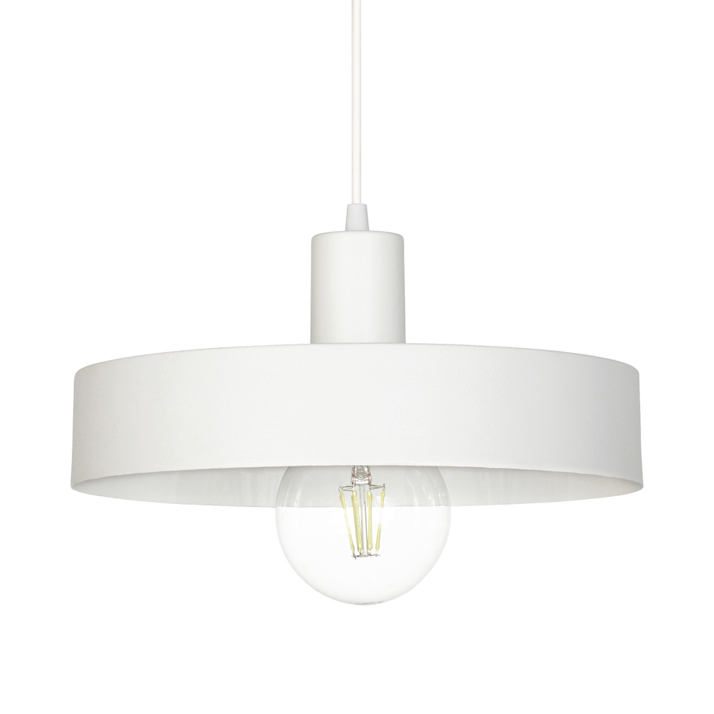 COLGANTE CHAPA CAGLIARI 1 LUZ E27 30X13,3CM BLANCO - FERROLUX