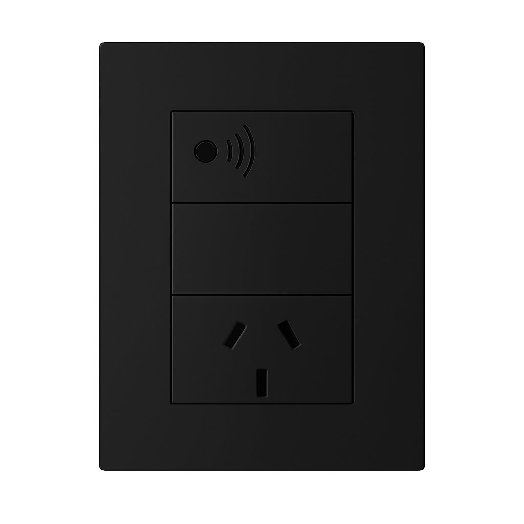 LLAVE ARMADA 1 PUNTO SMART 1 SALIDA + TOMA NEGRO - KALOP