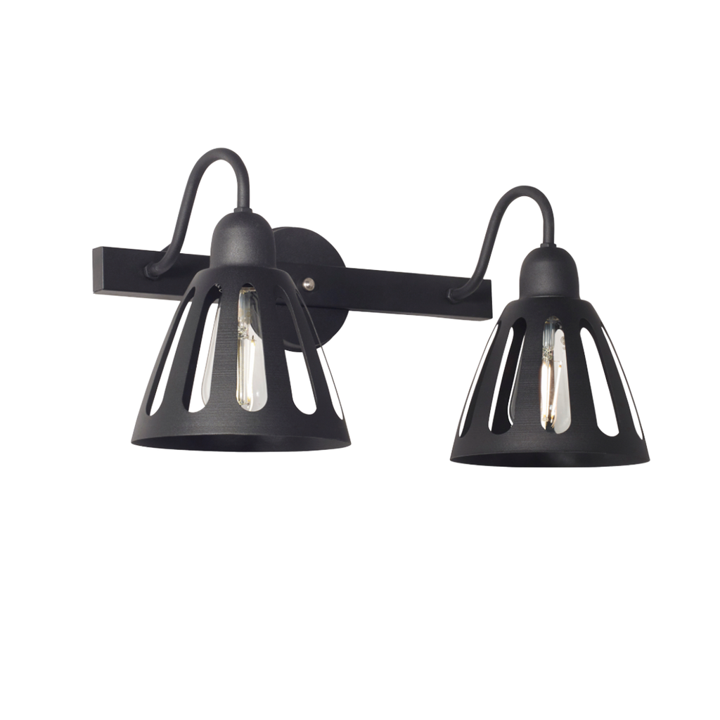 APLIQUE DE PARED ALICANTE 2 LUCES E27 48X23X24CM NEGRO - FERROLUX