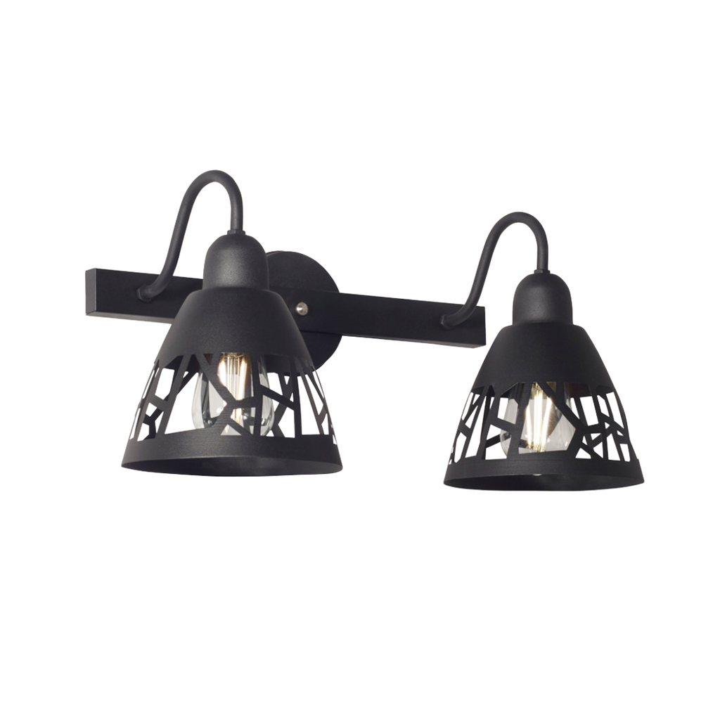 APLIQUE DE PARED SANTANDER 2 LUCES E27 48X23X24CM NEGRO - FERROLUX