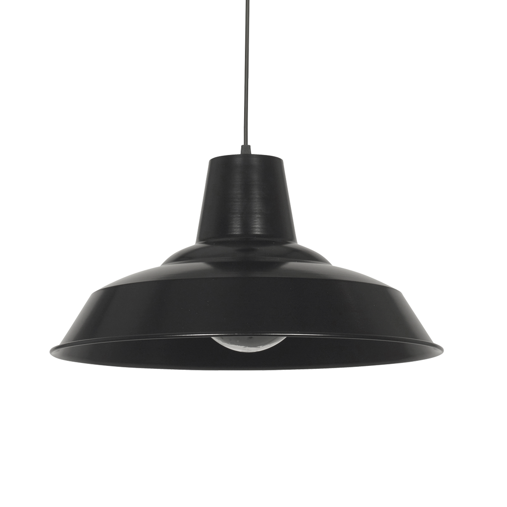 COLGANTE CHAPA BAJADOZ 1 LUZ E27 30X16CM NEGRO - FERROLUX