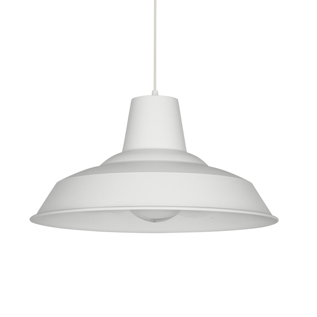 COLGANTE CHAPA BAJADOZ 1 LUZ E27 30X16CM BLANCO - FERROLUX