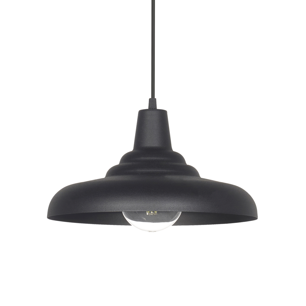 COLGANTE CHAPA CARRARA 1 LUZ E27 30X16CM NEGRO - FERROLUX