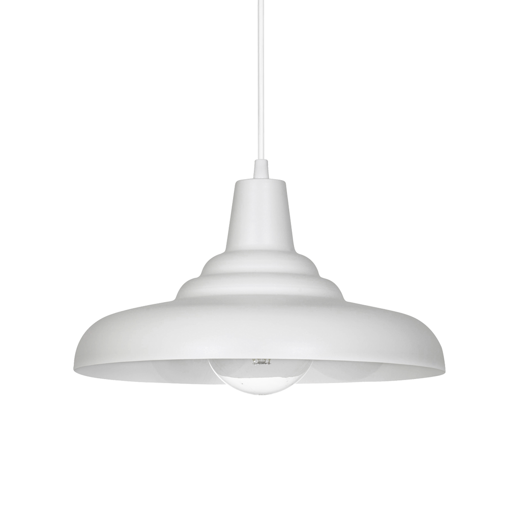 COLGANTE CHAPA CARRARA 1 LUZ E27 30X16CM BLANCO - FERROLUX