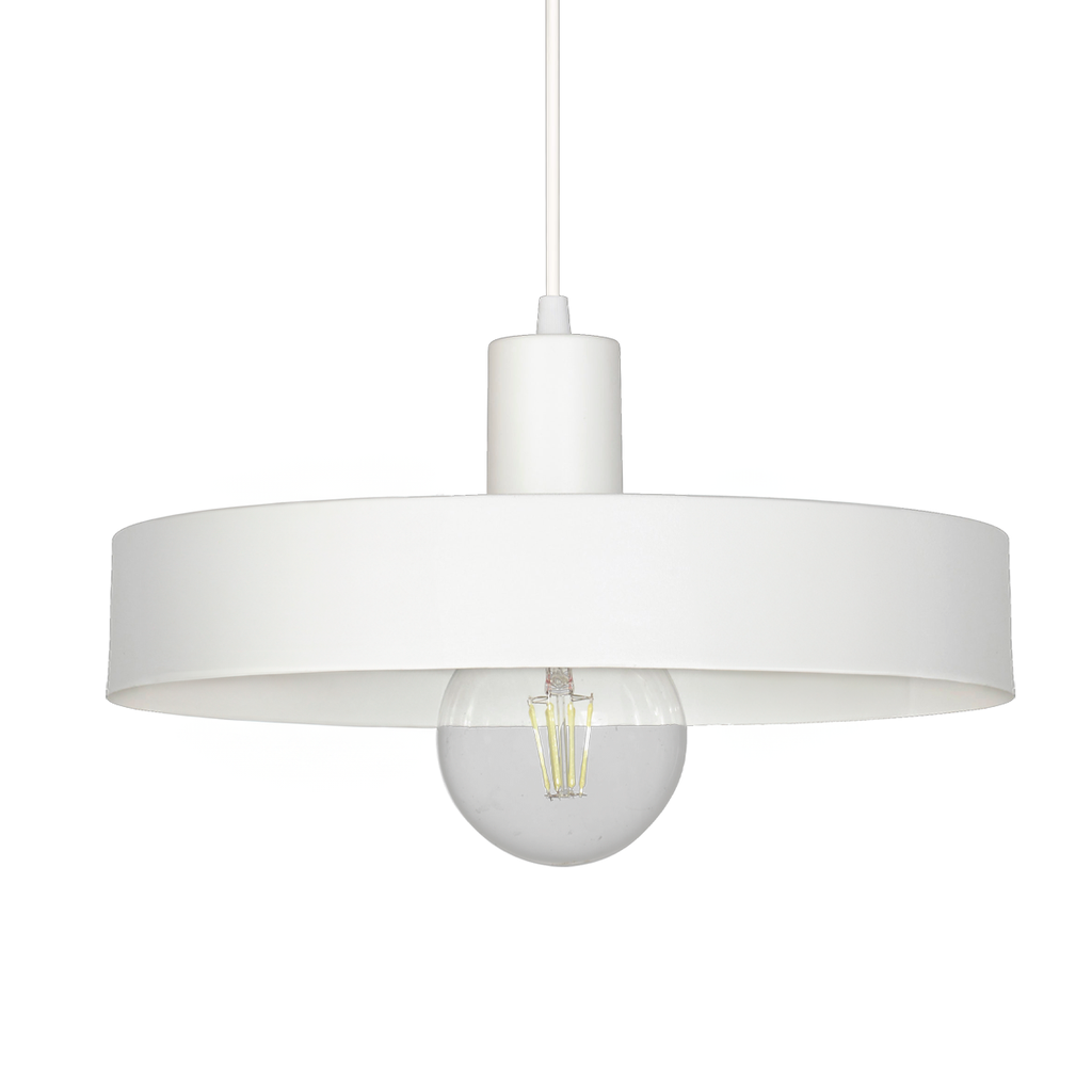 COLGANTE CHAPA CAGLIARI 1 LUZ E27 40X21CM BLANCO - FERROLUX