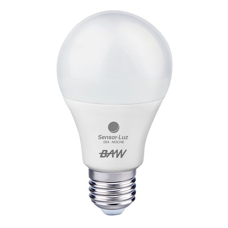 LAMPARA BULBO LED C/FOTOCONTROL SENSOR DIA-NOCHE 11W LUZ CALIDA - BAW