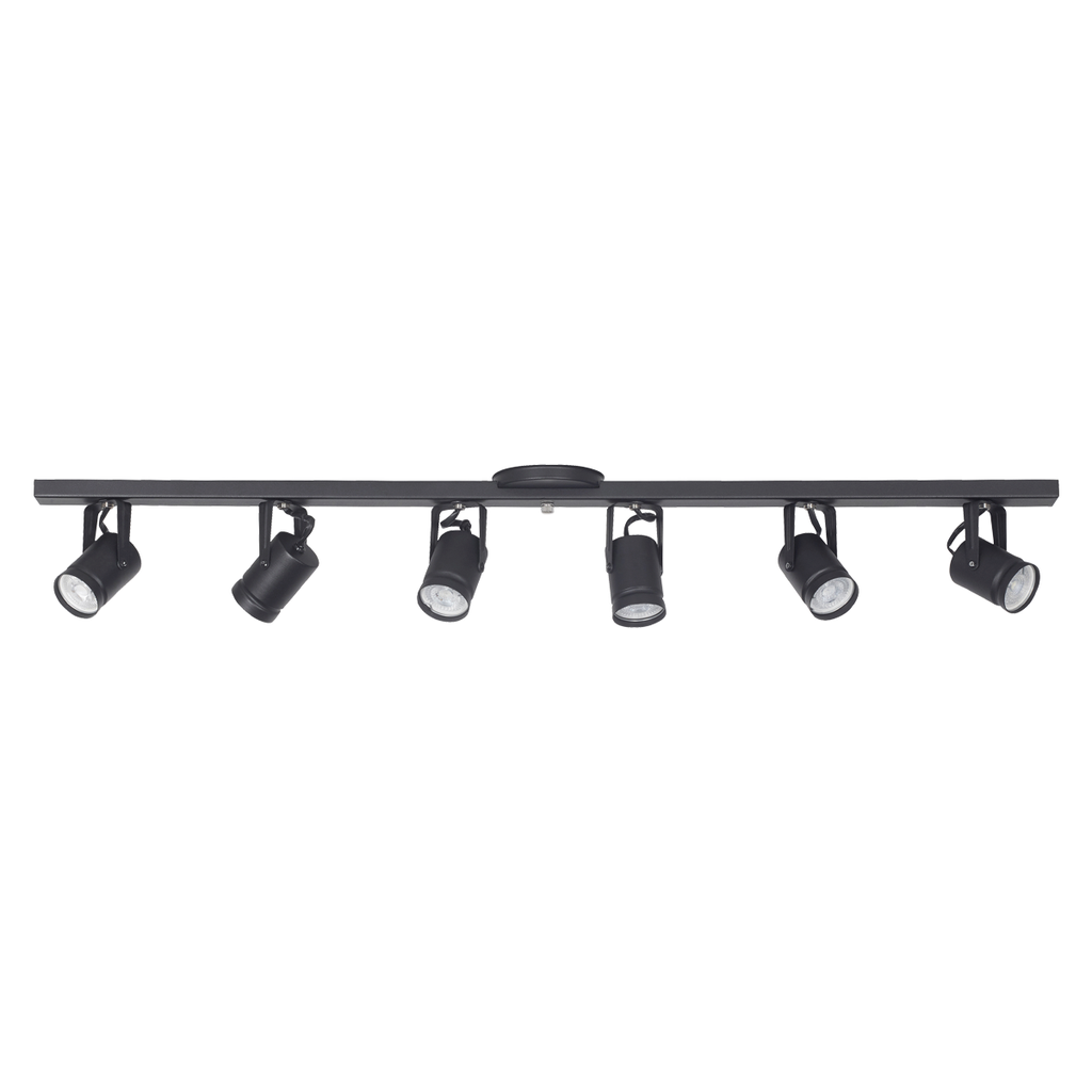 SPOT PARED O TECHO GRANADA NEGRO 6 GU10 100CM LARGO - FERROLUX