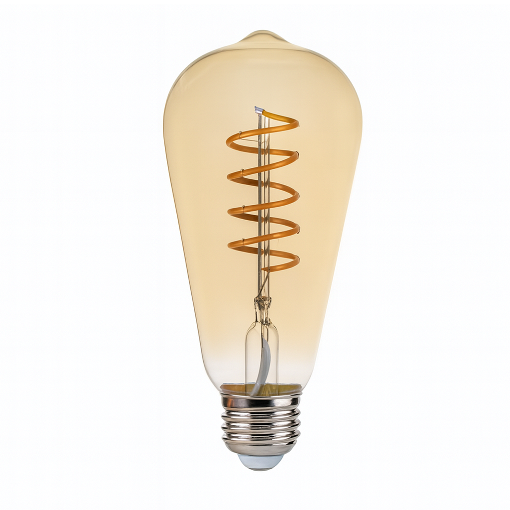 LAMPARA INCANDESCENTE VINTAGE ESPIRAL 24W ST64 - CANDELA