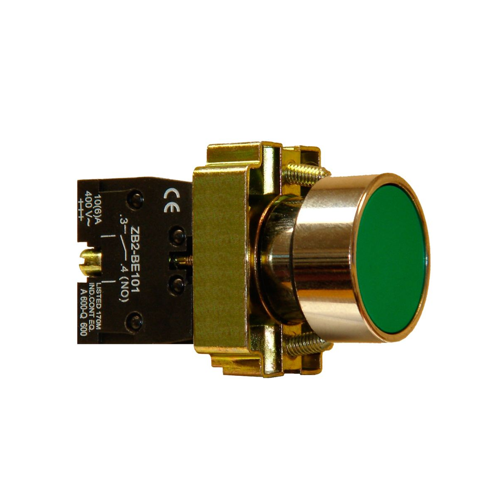 PULSADOR PARA PANEL DIAM 29/22 BOTON RASANTE VERDE 1NA - BAW