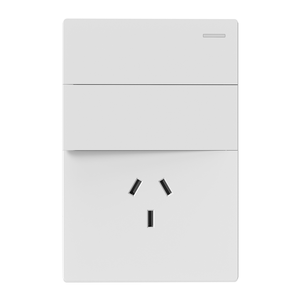 LLAVE DE LUZ ARMADA 1 TOMA 2 PUNTOS BLANCO MILAN BASTIDOR METALICO - MACROLED