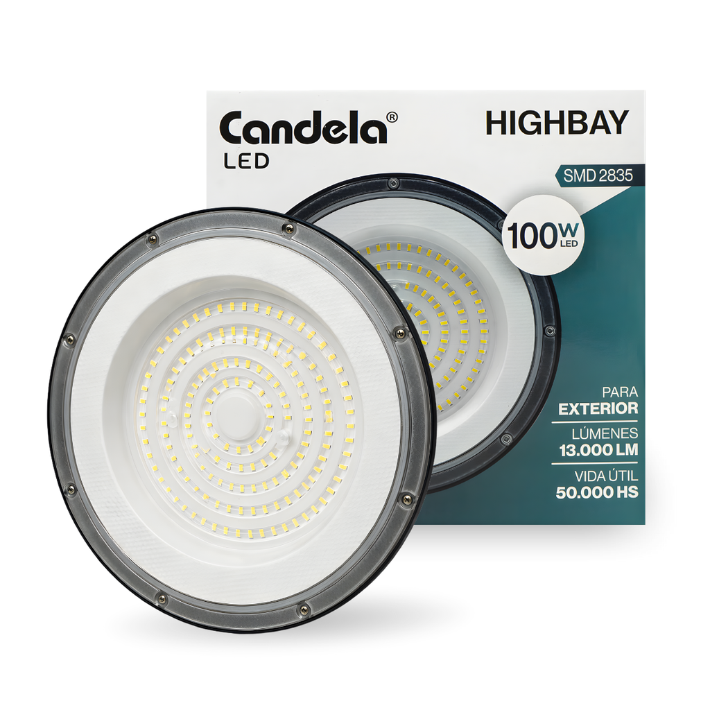 COLGANTE INDUSTRIAL LED UFO HIGHBAY 100W LUZ DIA - CANDELA