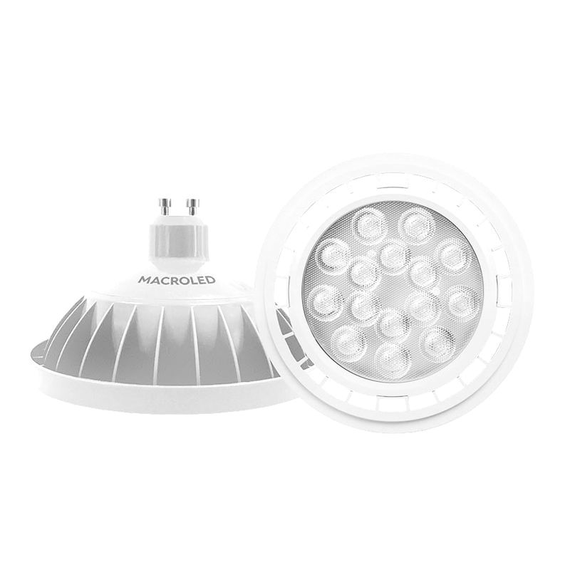 LAMPARA LED AR111 11W CUERPO BLANCO CALIDA 3000K  - MACROLED