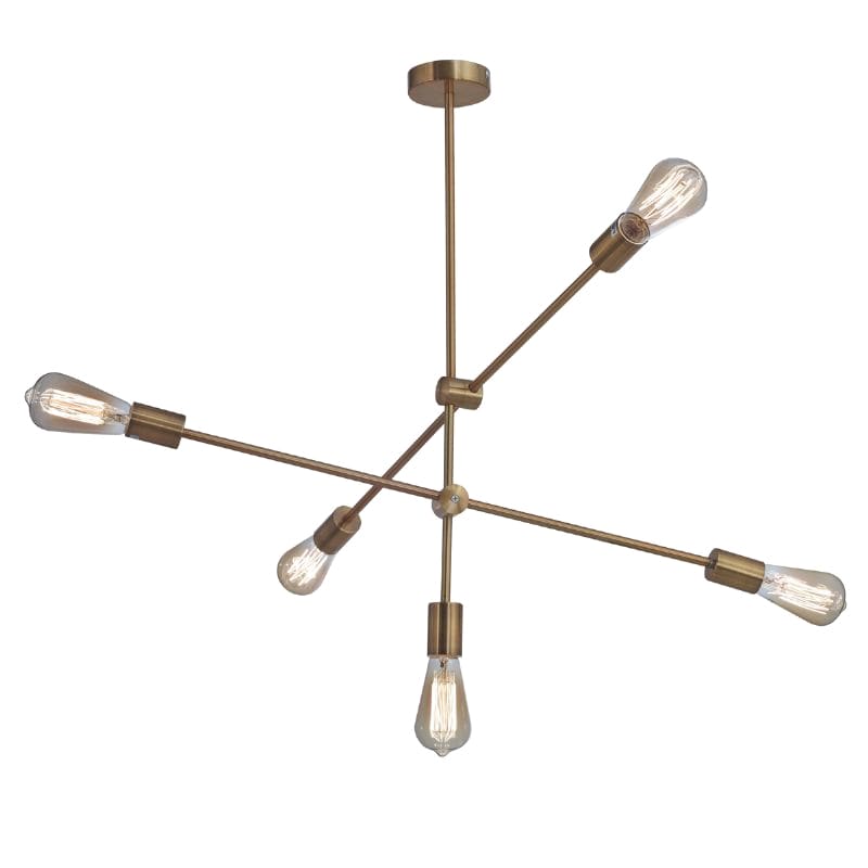 COLGANTE METAL CHRYSO 10X335 CM COLOR DORADO 5XE27  - LEUK