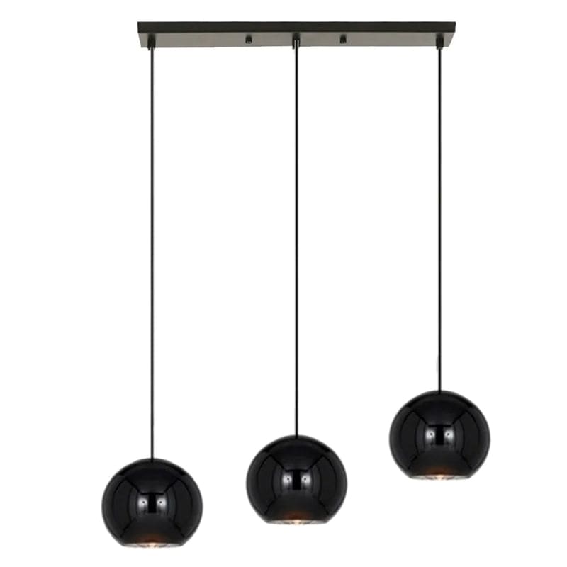 COLGANTE METAL Y VIDRIO TOM DIXON TRIPLE 57CM COLOR NEGRO E27  - LEUK